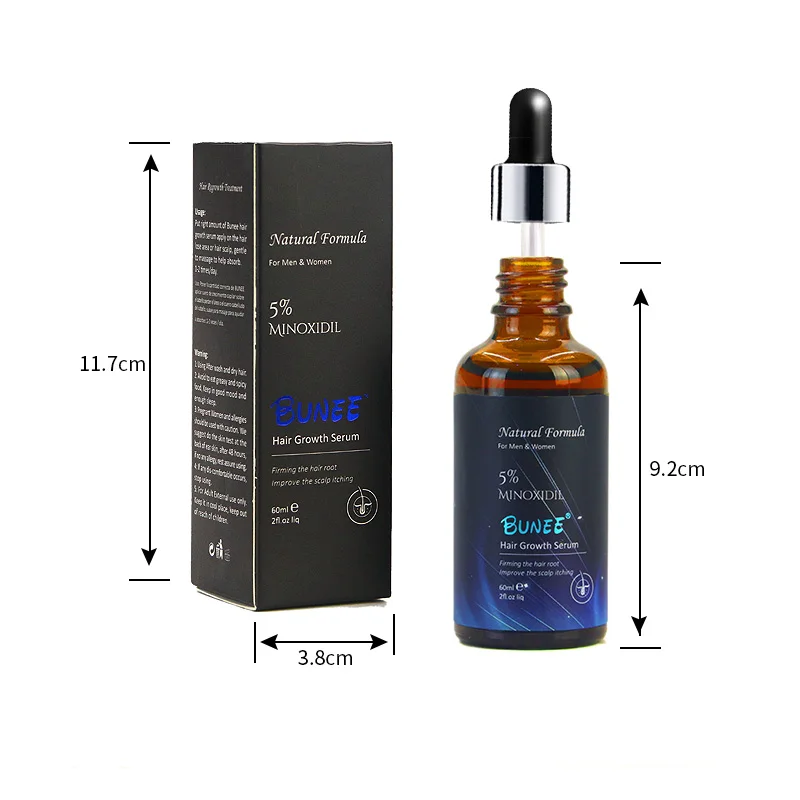 
60ml Minoxidil 5% Strong therapeutic effect Biotin private label Hair Growth Serum for Unisex 