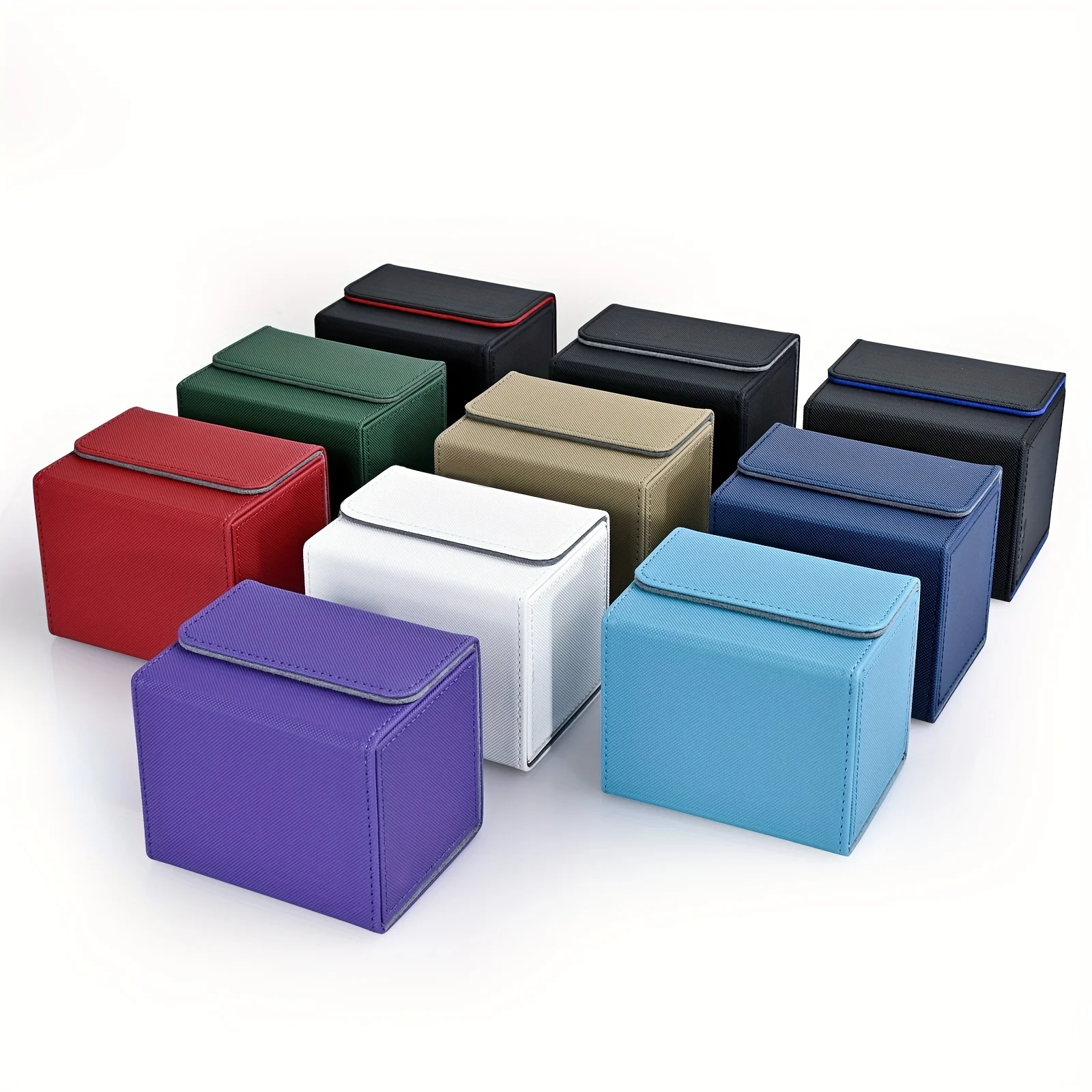 Premium Faux Leather Case with Strong Magnet Closure, TCG Card Deck Holder - PU Leather Construction 100+Card Storage Box