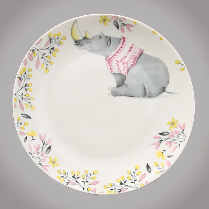 8 And 10 Inches European Style Animal Design Chaozhou Ceramic Dinner Plates & Plate Christmas Ceramic