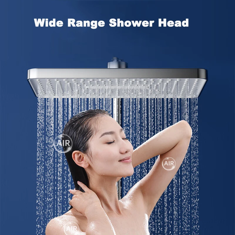 Modern Design Brass Multifunction Rainfall  Shower System Dual Shower Head Hot And Cold Mixer Shower Faucet Set