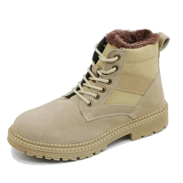 TZLBX-170 наружная замшевая кожаная защитная обувь со стальным носком, рабочие ботинки, мужские защитные ботинки с мехом