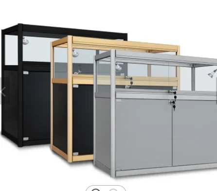 Wholesale retail store glass cabinet shelves racks display with lights cosmetic display cabinets jewelry glasses racks shoe boxe