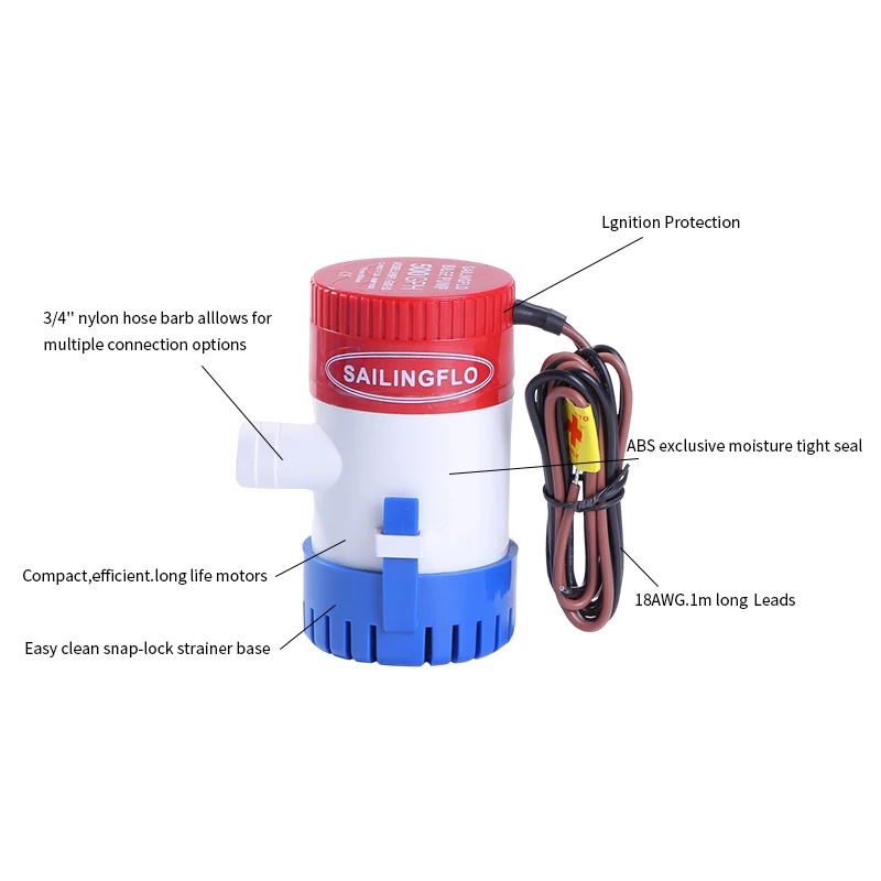 Электрический водяной насос Singflo 12 В DC 1100GPH для лодочного насоса центробежный погружной