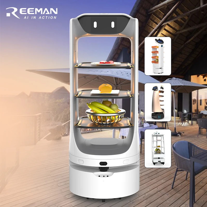 REEMAN Autonomous Food Robot Restaurant Hotel and Coffee Shop Needs Self Driving Delivery Food Robot