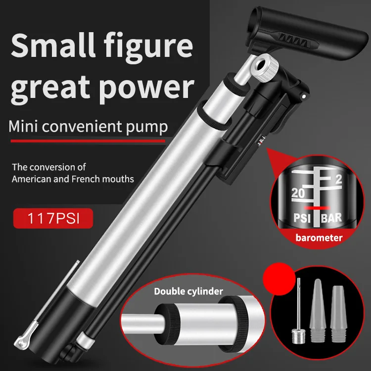 117Psi Bike Aluminium Tire Pumps Cycle Pump Mini Air Bicycle Hand Pump
