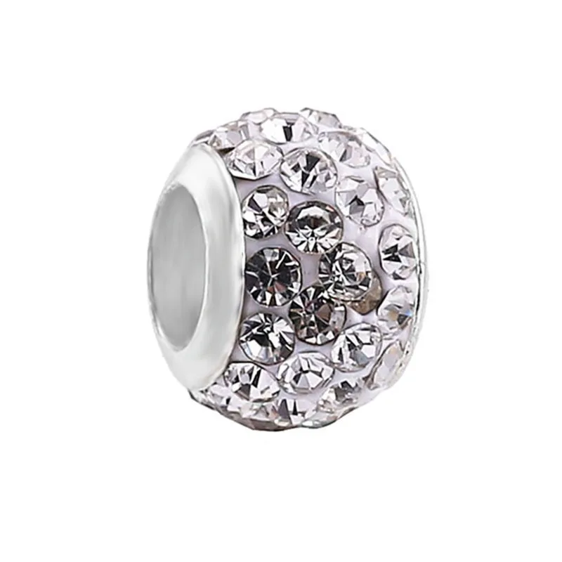 DIY Glass personalised bead cute charms for bracelet making Bracelet Diamond Ball Beads Large Hole Ceramic Clay Dot Beads