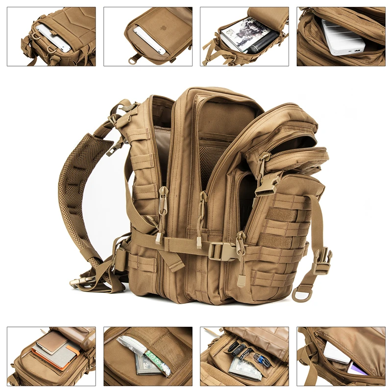 2021 600D PVC tactical backpack waterproof outdoor hiking large