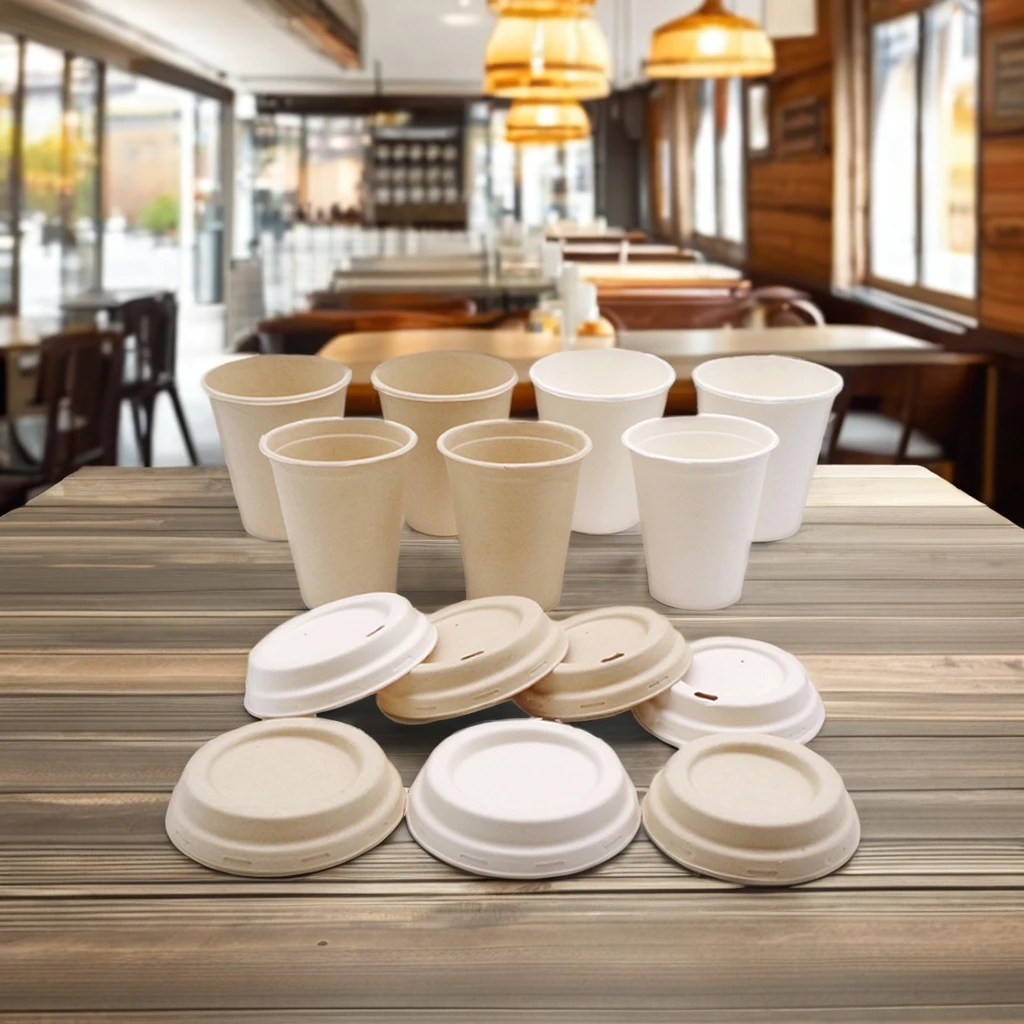 AT PACK 100% Custom Eco-Friendly Pack 8oz 12oz 16oz 20oz  Hot Drinks Sugarcane Coffee Cups Biodegradable Coffee Cups