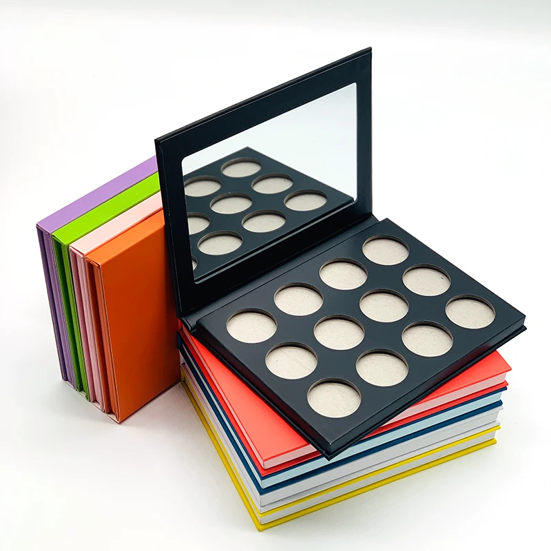 low moq round pan diy eyeshadow palette custom empty eyeshadow palette private label