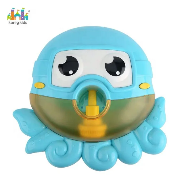 Konig Kids Summer Bathtub Toys Plastic Music Octopus Bubble Maker Bubble Baby Bathing Toy