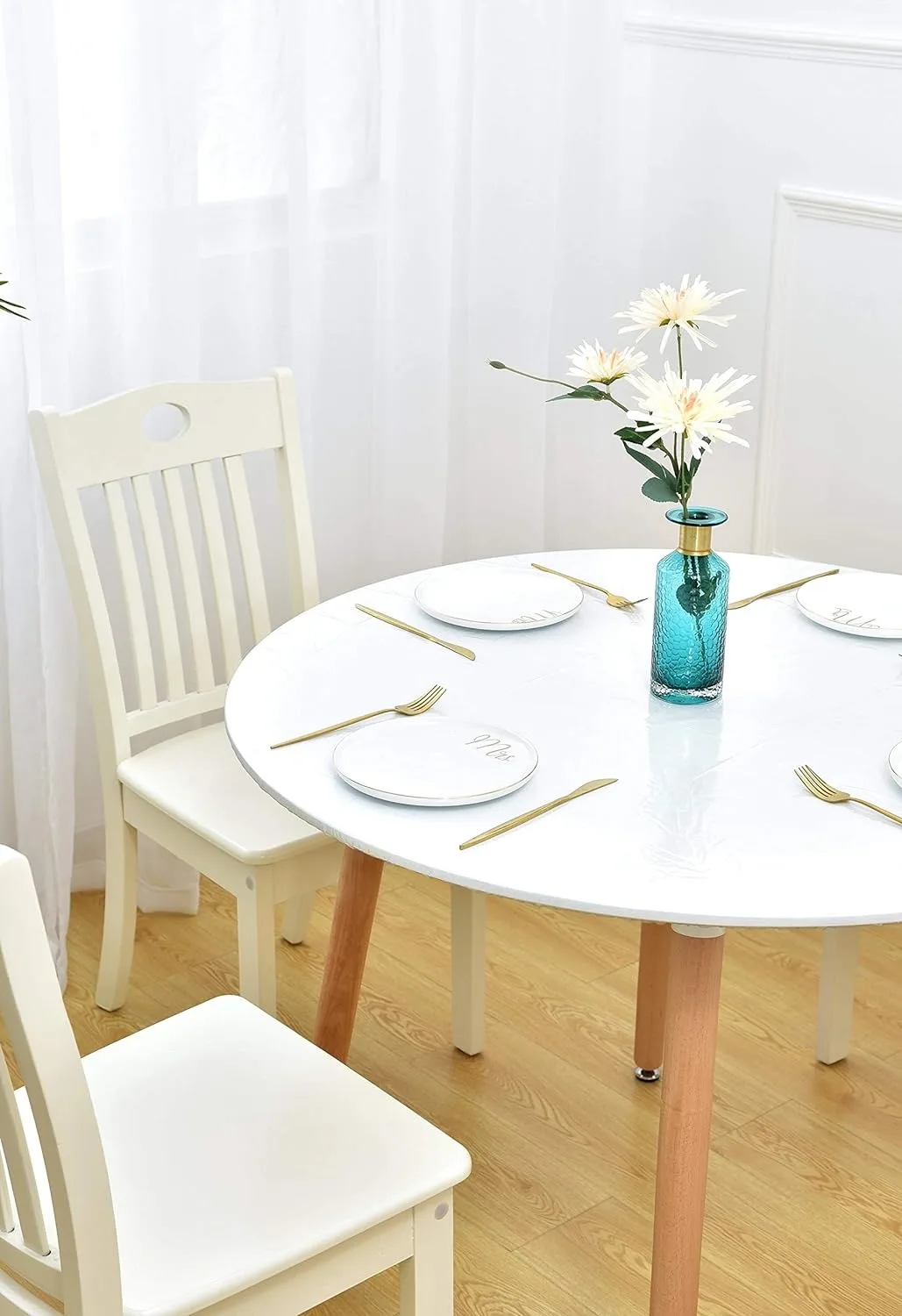 Wholesale retail home kitchen elastic plastics dustproof oilproof disposable tablecloth