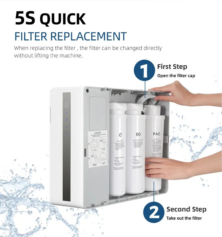 Factory OEM ODM 3 stages water filter system 400 G tankless RO Filter water purifier ro