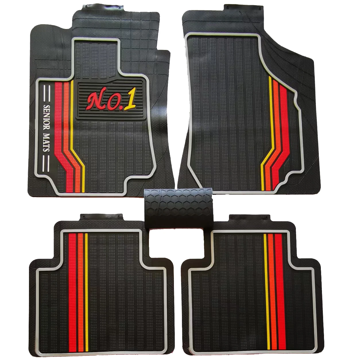Customized car mats Factory car mats Weatherproof and odorless latex/rubber all black sports general car parts flooring