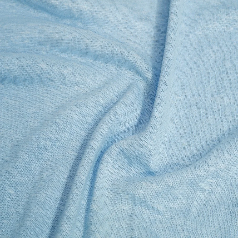 J1011#  Wholesale 100% hemp fabric natural hemp jersey fabric knitted hemp material single jersey fabric for shirt garment