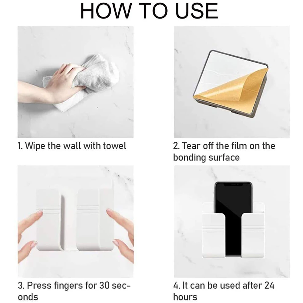 USLIONIn Stock Multifunction New Wall Phone Holder Adhesive Mobile Charger and Remote Control