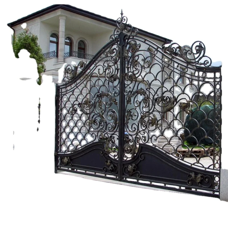 Residential wrought iron gates iron  main gate design for driveway garden