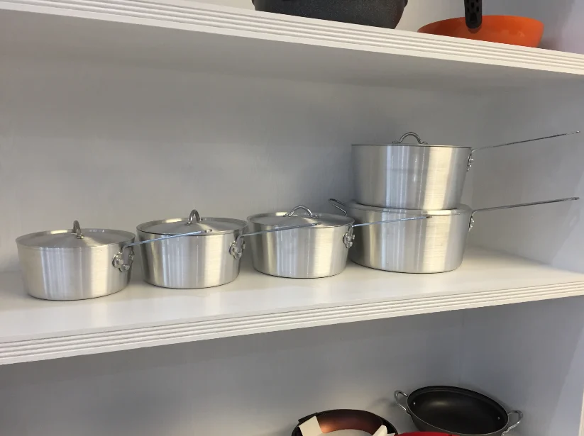 Прессованная Алюминиевая антипригарная полированная кастрюля посуда для кухни