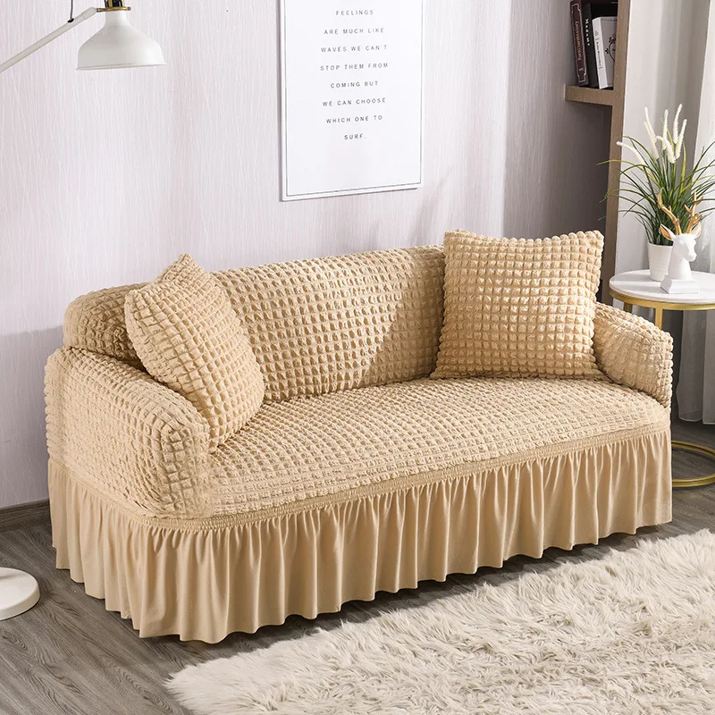 Manufacturers Made New Arrival Sofa Cover Furniture Couch Clipcover Apricot Sofa Covers