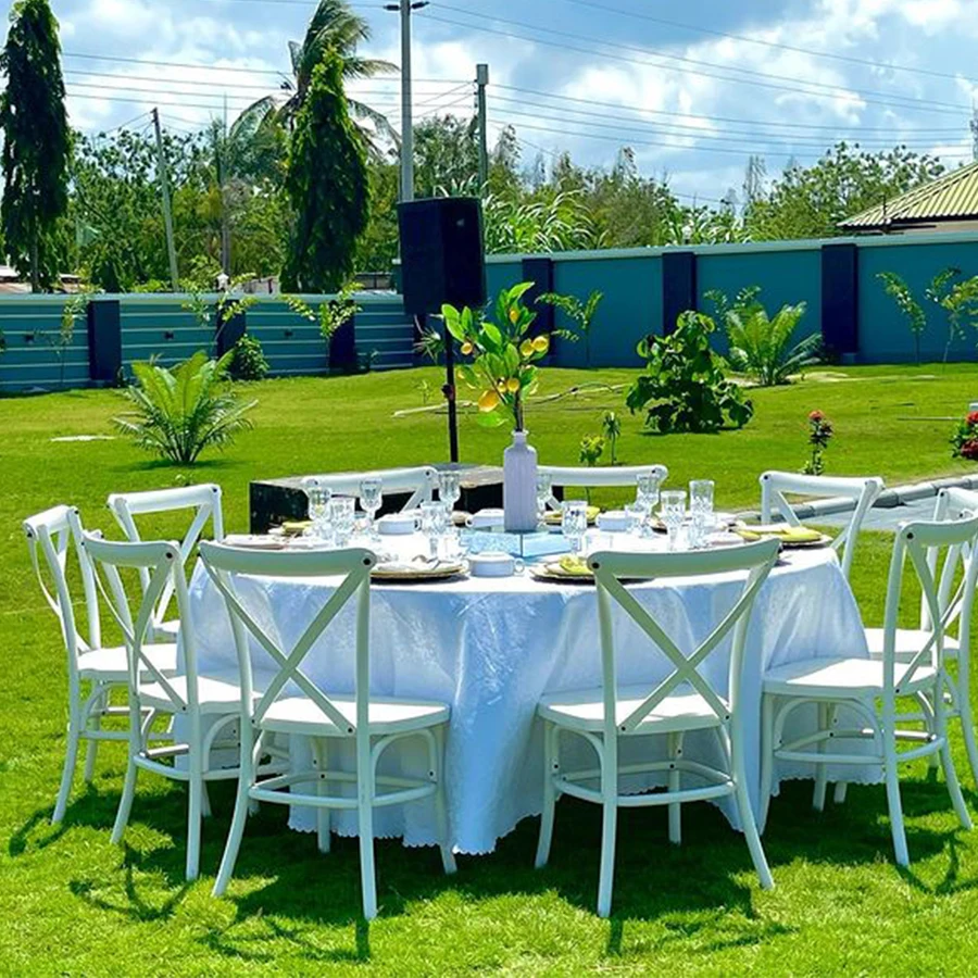 Factory Wholesale Cheap High  Quality X Cross Back Chivari Chair For Wedding