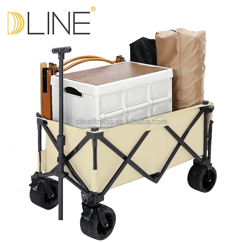 Outdoor Picnic Beach  Garden Park  Camping Cart Foldable Collapsible Utility Trolley Cart
