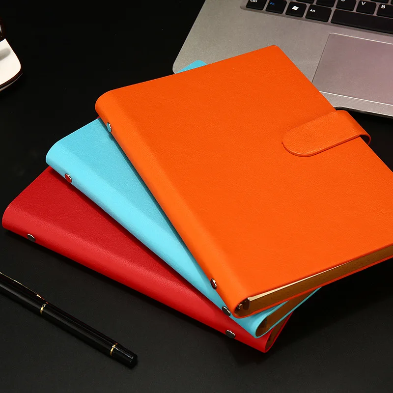 Custom A6 PU Leather Calendar business wallet budget spiral ring binder journal planner notebooks