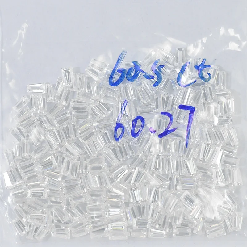 SICGEM Loose Moissanite Trapezoid Melee 4mm 5mm 6mm Gemstone 50 Pcs 100 Pcs White Colorless Moissanite for Jewelry Making