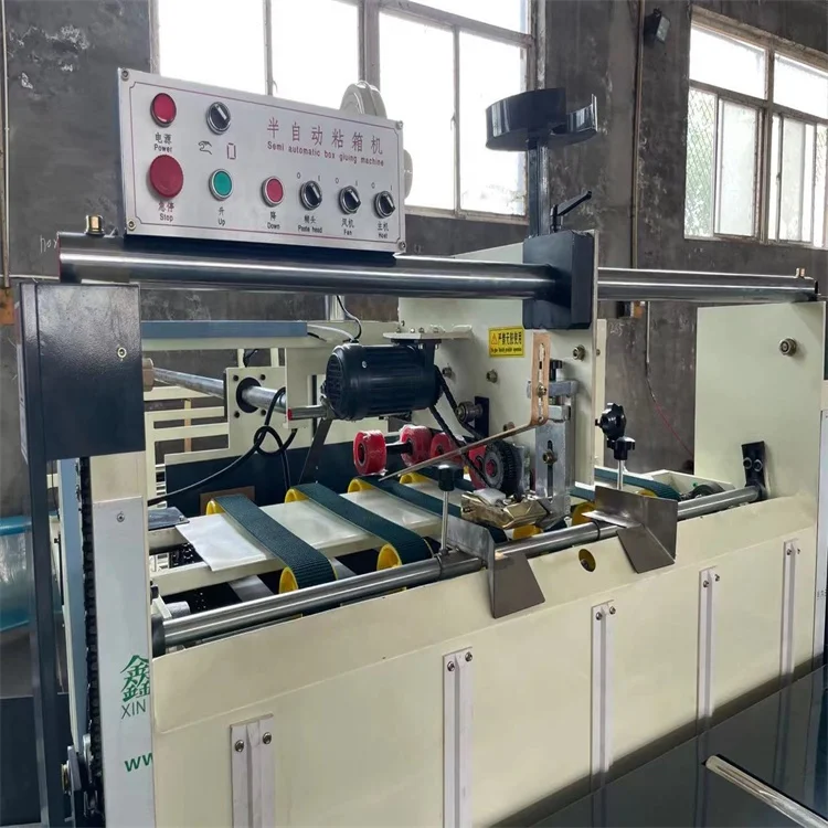 Полуавтоматическая складная картонная коробка ZHENHUA BZD склеивающие листы гофрированная машина для изготовления картонных коробок