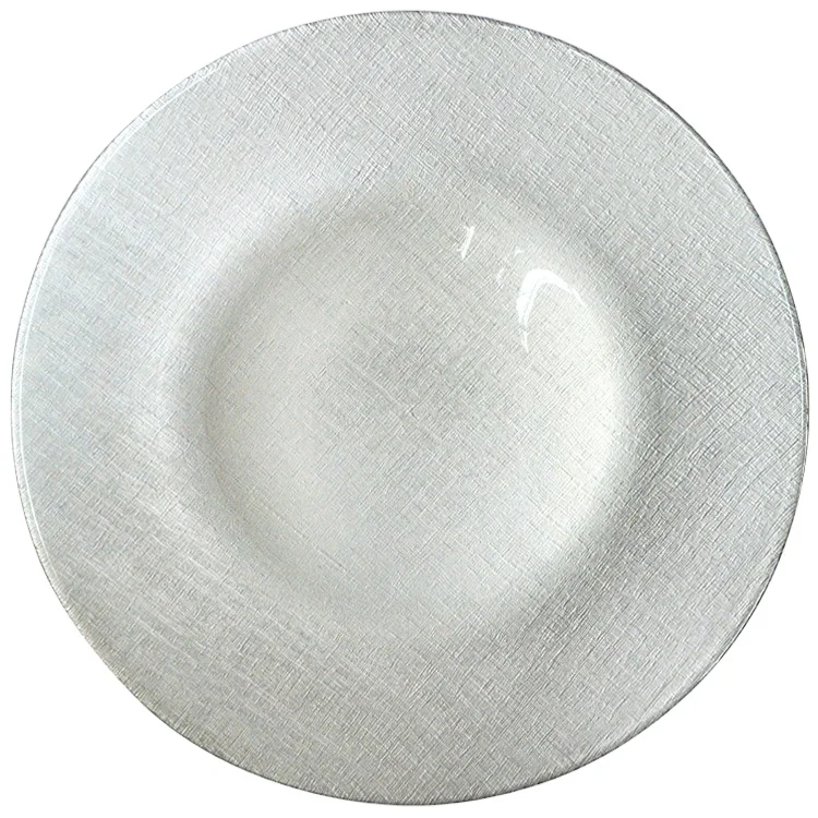 Silver plain wedding glass charger plates wholesale