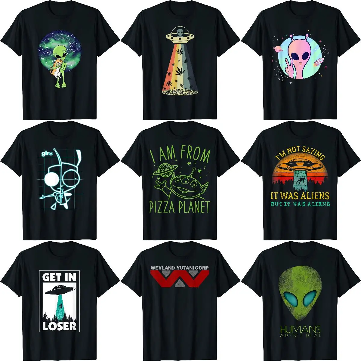 Custom 3D printed alien leisure sports T-shirt Cartoon Image Character Alien T shirt Doll Hand Office Hot Sale