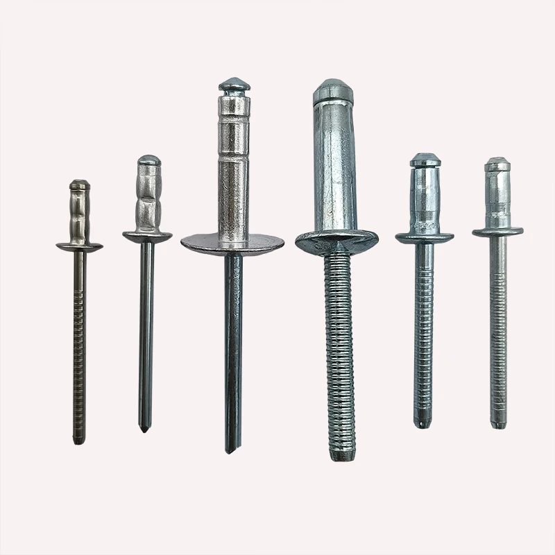 high quality 4.8 * 10 mm multi-grip blind rivet dome head open end aluminum blind rivet with steel pin