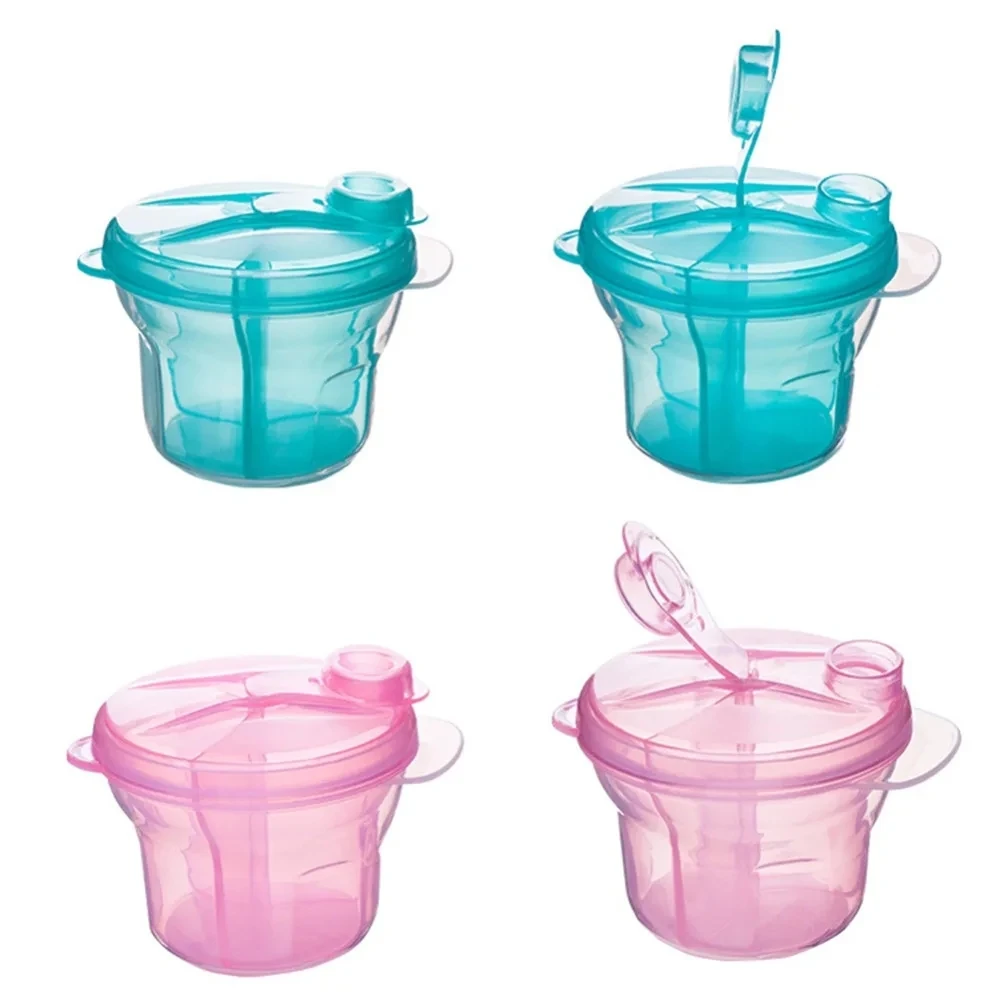 Silicone 3-Compartment Portable Storage Dispenser Dry Airtight 3-Layer Food Box Baby Formula Milk Powder Plastic Dispensing