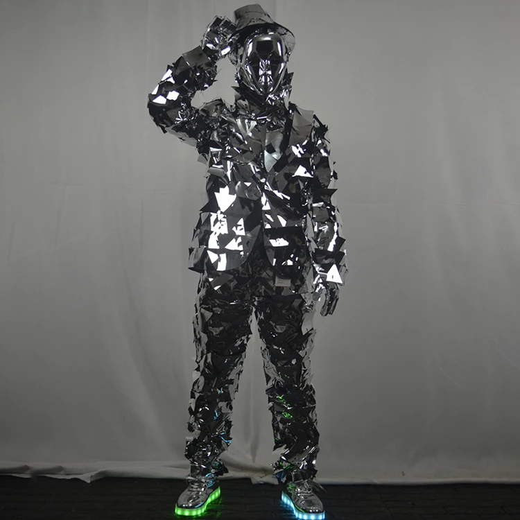 heavy metal mirror costume for nightclub/ adult mole costume mirror/ mirror costume props for bar