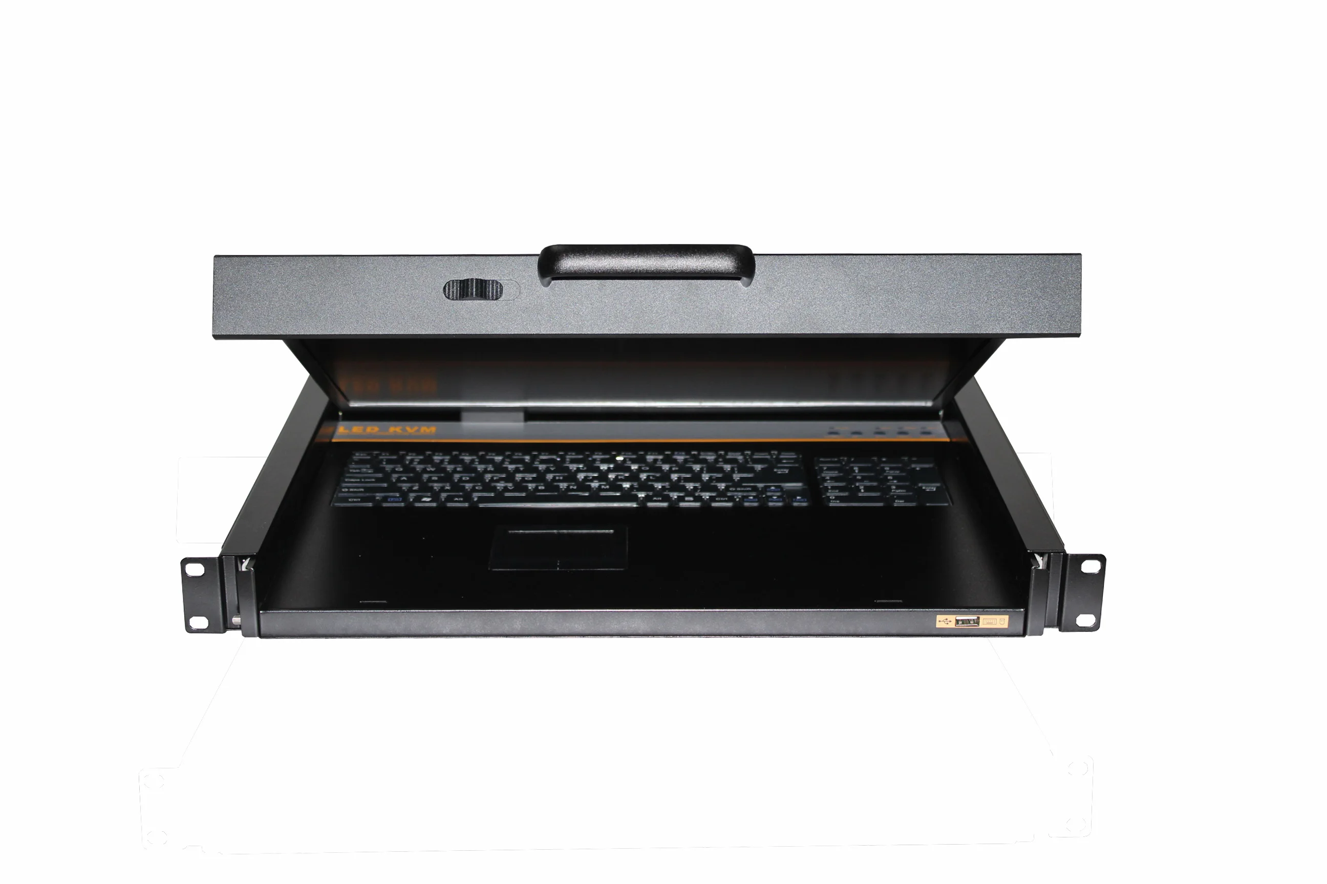 19 inch 1U rack mount LED KVM switch with touch pad+Mouse +104keys keyboard with integrated Digital&E-switch keys KVM drawer