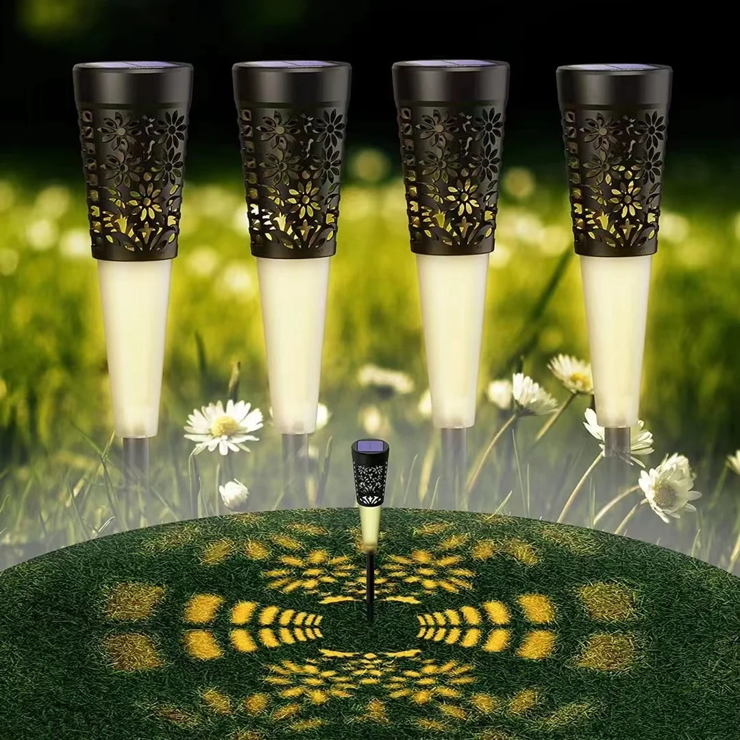 6 Pack Yard Driveway Garden Landscape Lighting Solar Garden Lights Outdoor Waterproof Led Solar Ground Outdoor Light