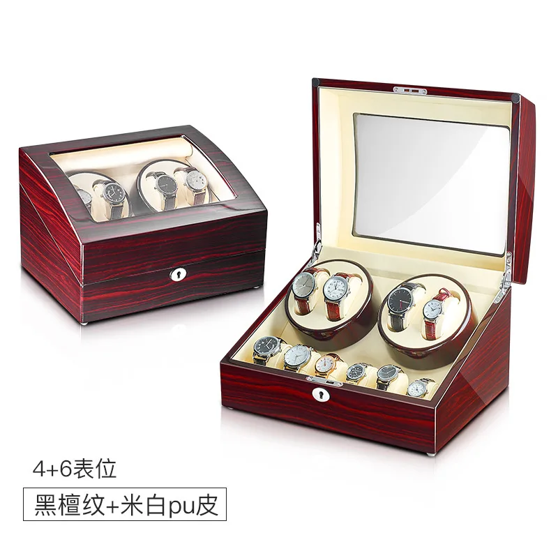 High End Automatic Watch Winder Mechanical Watch Rotation 4+6 watch box case