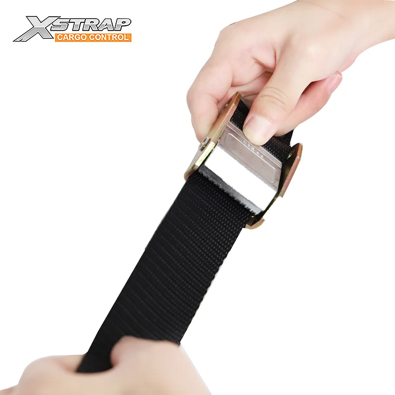 Heavy Duty 1.5 Inch 38mm 2500lbs Motorcycle Tie Down Strap with S Hooks for Cargo Lashing