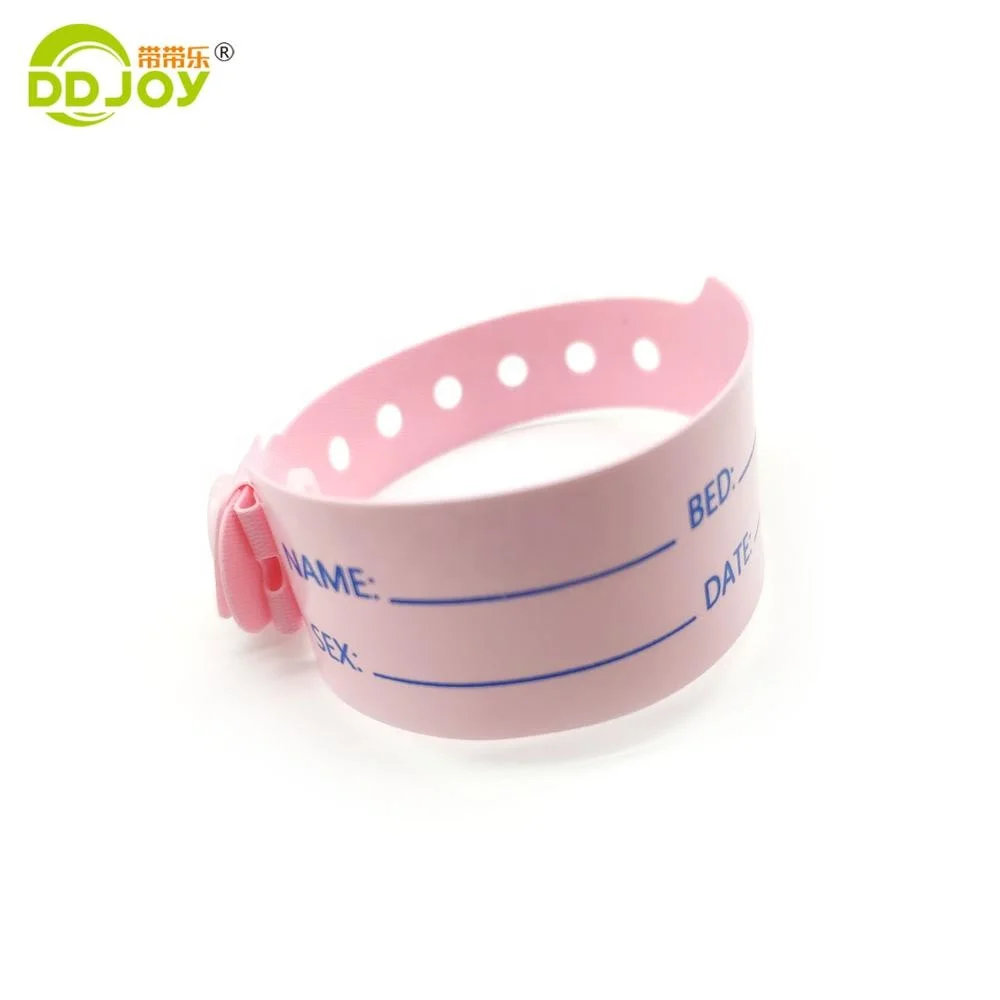PVC Medical Patient Identification Bracelet Disposable Hospital Wristband for Mother and Baby Promotional Size for Wristband