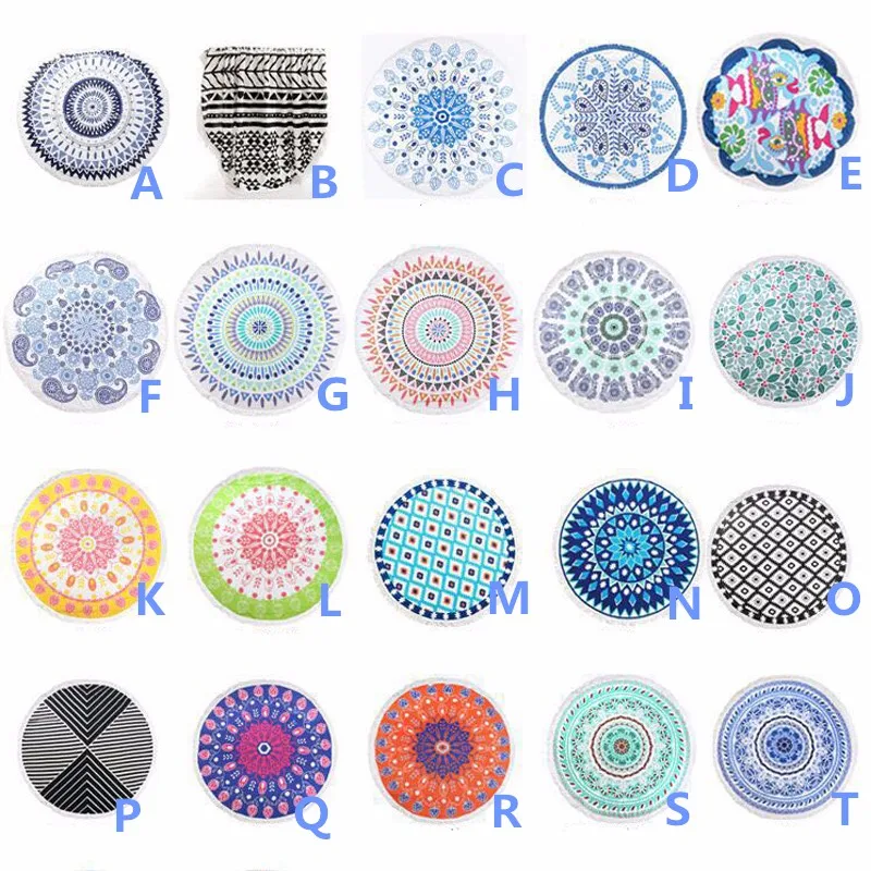 Custom logo towel beach wholesale luxury 100% cotton woven tassels high quality round beach towels