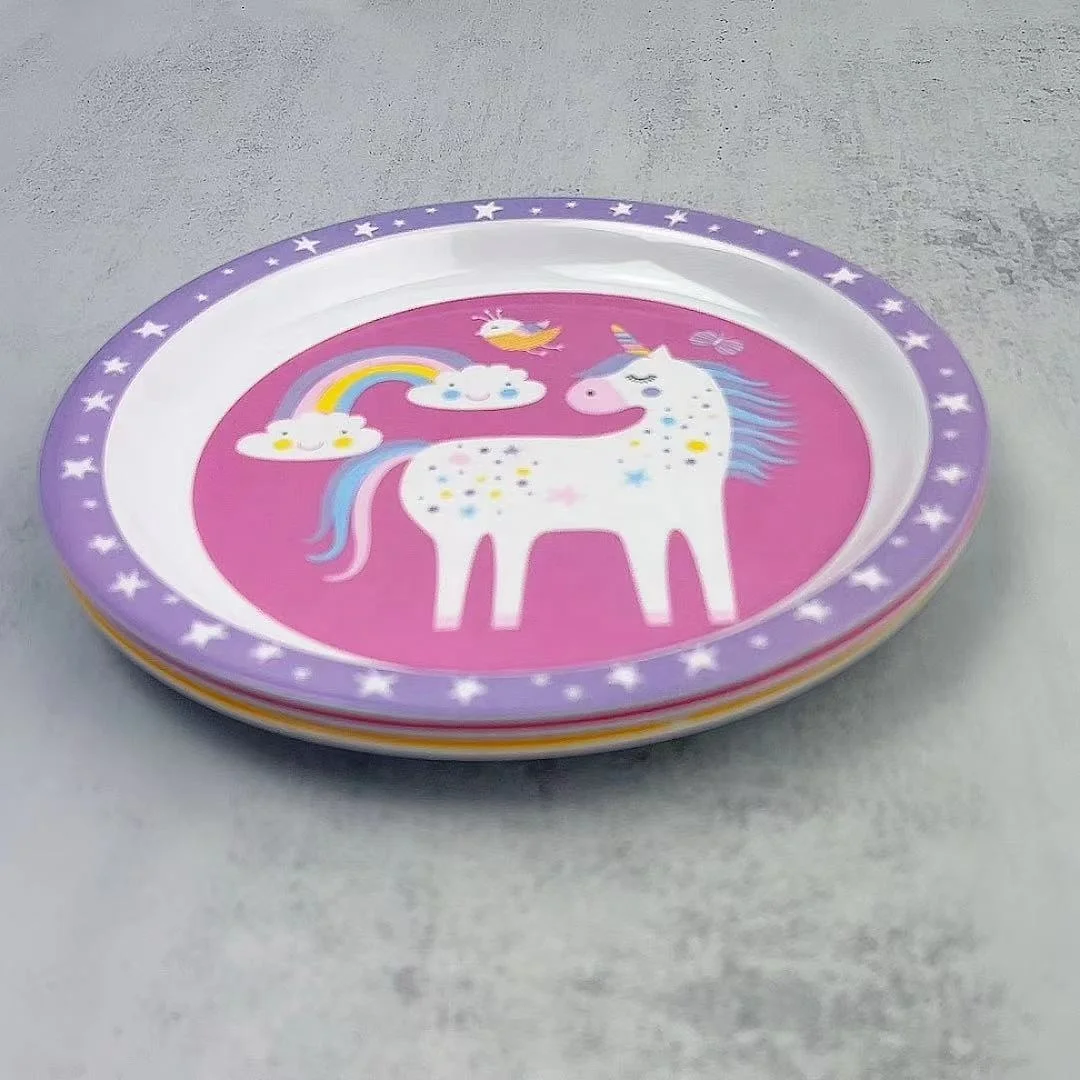 Wholesale  Unbreakable Factory Custom shape kids animal eating melamine plate set