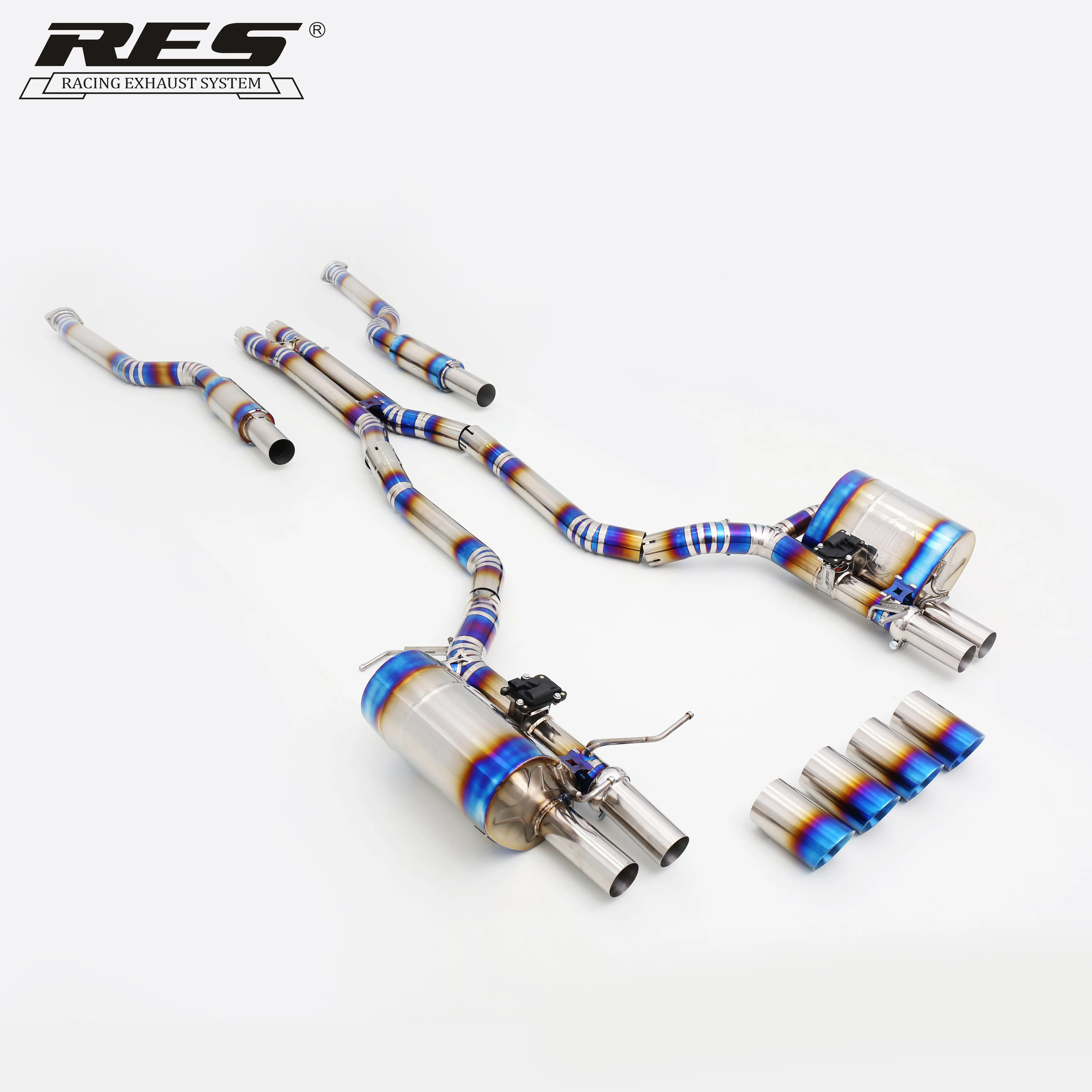 New Stainless steel/Titanium Valvetronic Catback Exhaust Tips system for BMW M5 E60