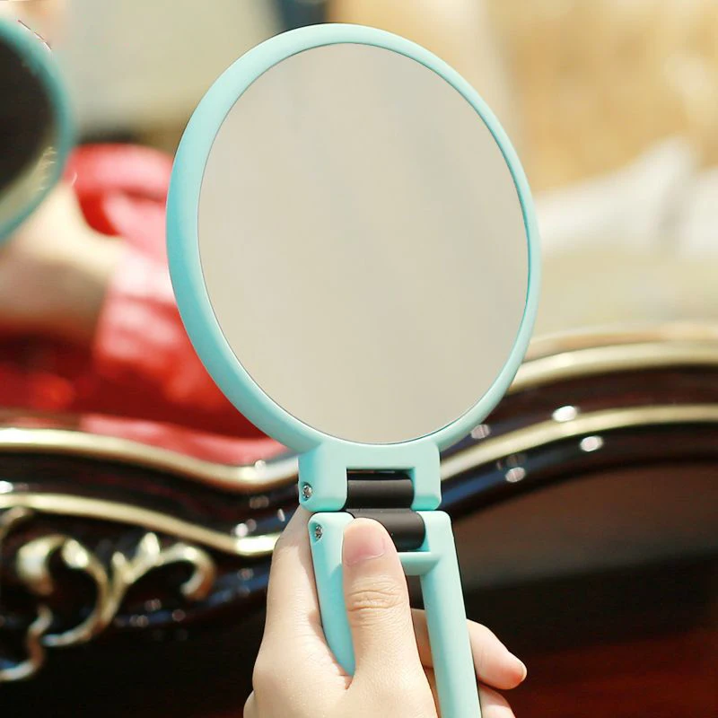 Cute Circle Small Mirror For Purse Hand Held Make Up Mirror Espejos De Mano Handheld Compact Pocket Hand Vanity Makeup Mirror