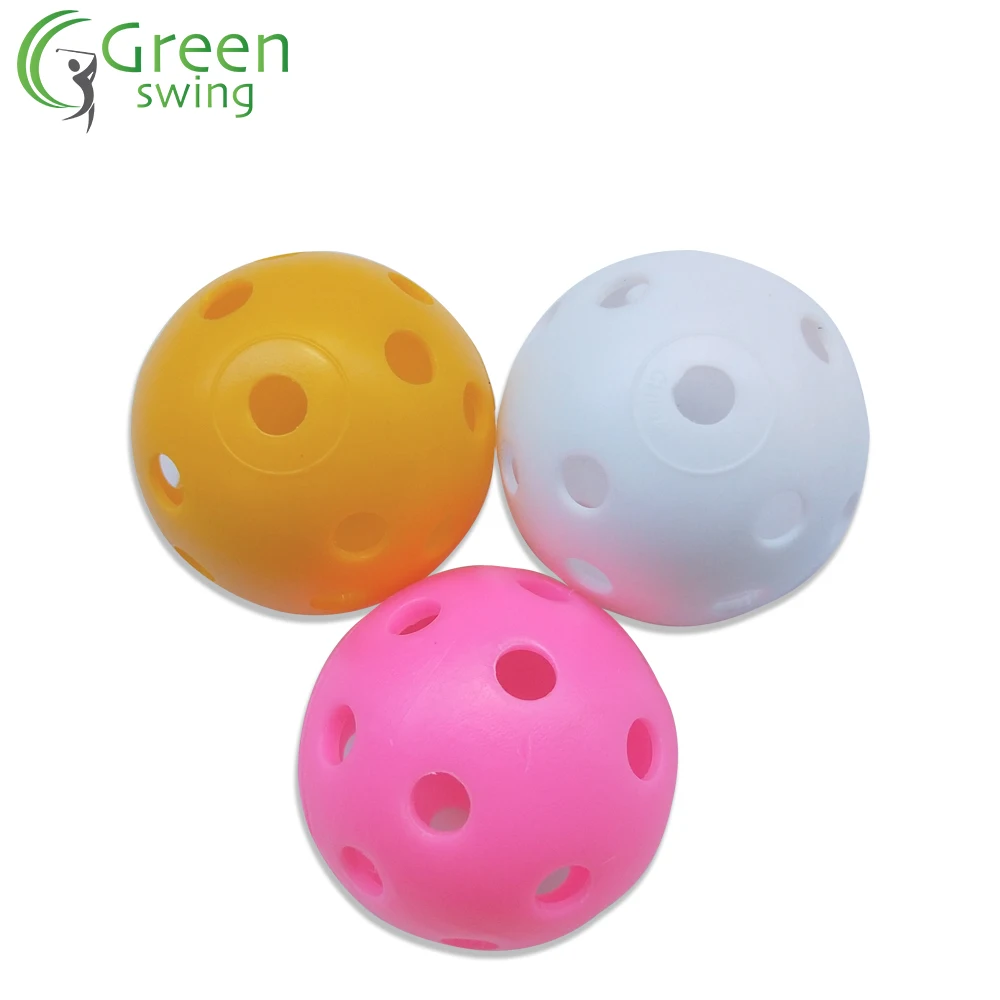 Light Colorful Hollowed Out Plastic Golf Balls For Promotion Gifts