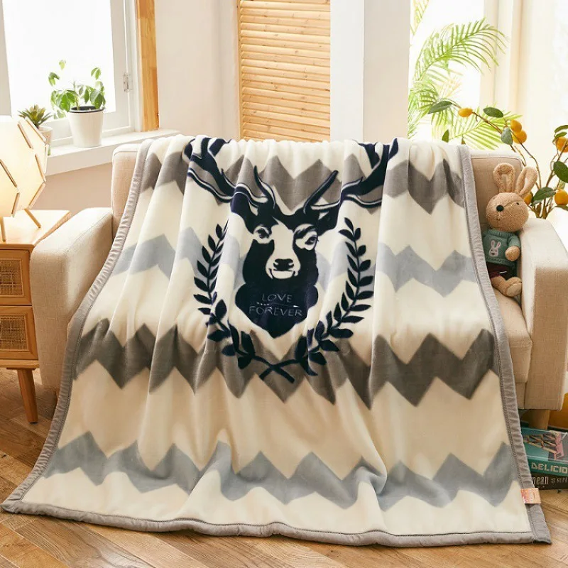 Double Thick Chunky Soft Fleece Plush Bed Blanket Thicker and Warming Raschel Blankets for winter