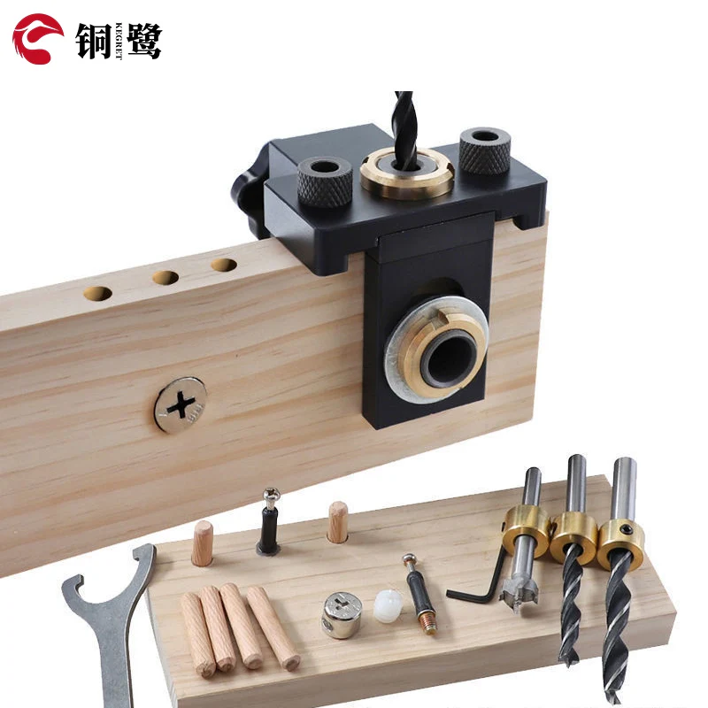 KEGRET 6/8/10mm Drill 3 in 1 Locator Hole Puncher Positioning Opener Carpentry Woodworking Tools Wood Doweling Jig