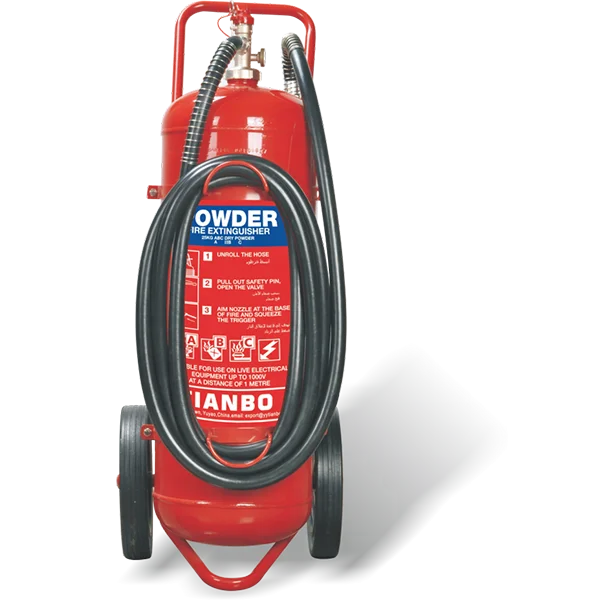 100KG ABC Dry Powder wheeled trolley fire extinguisher with CE EN1866 approved fire prevention factory price China Manufacturer