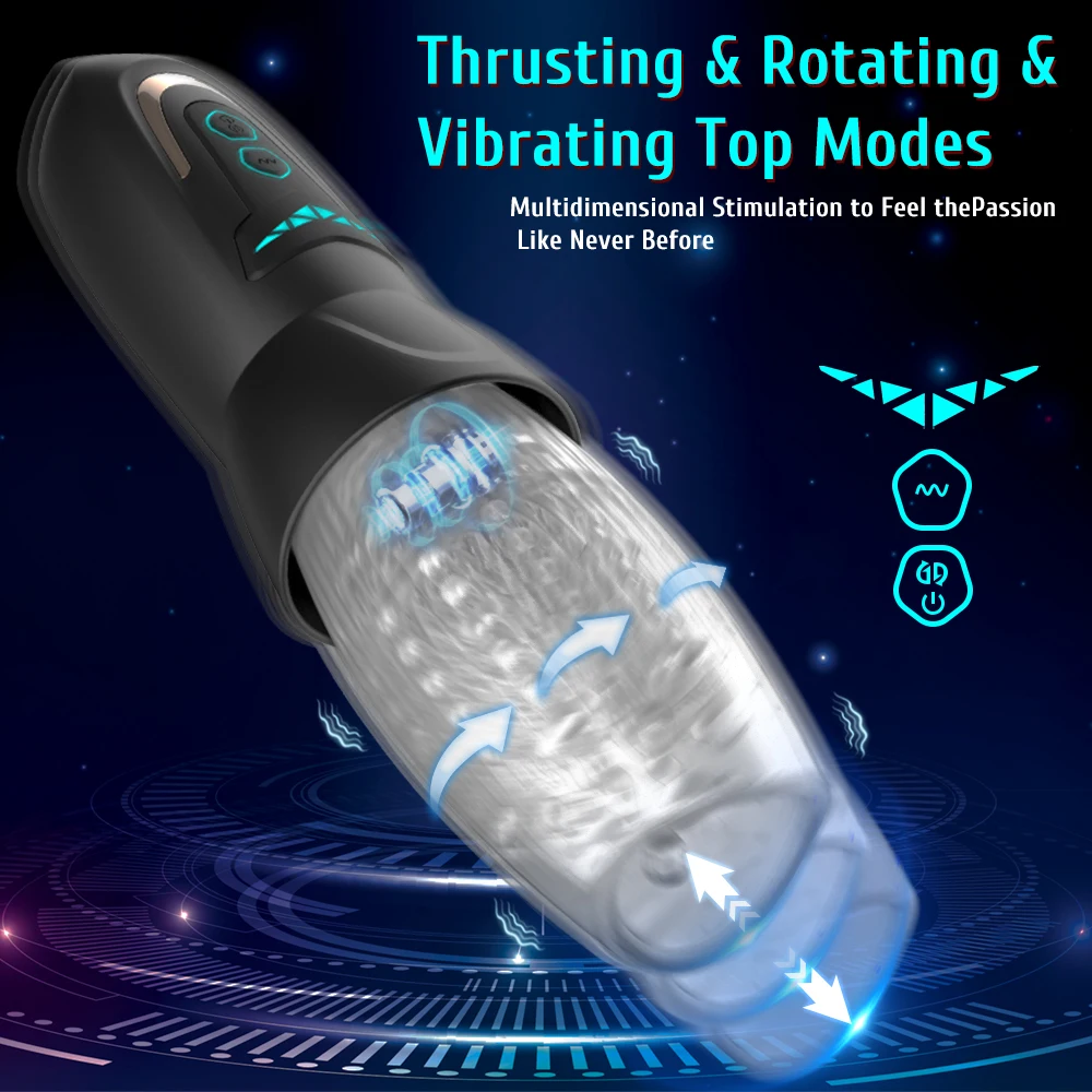 7 Thrusting Rotating 10 Vibrating Modes Adult Toys Men Masturbation Machine Electric Pocket Pussy Male Stroker Sex Toys For Men