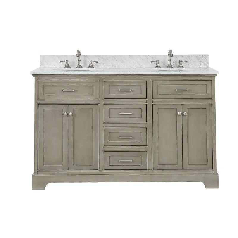 Горячая Распродажа 2021 современный стиль 48 дюймов серый туалетный столик для ванной комнаты с каррарской