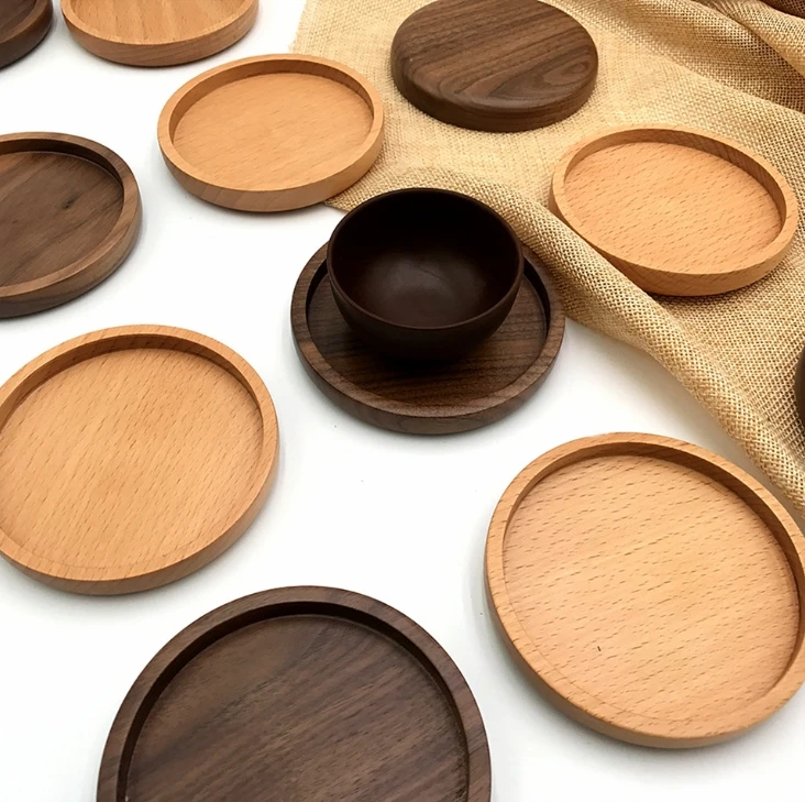 Creative New Style Customized Wooden Coasters Set With Coaster Holder