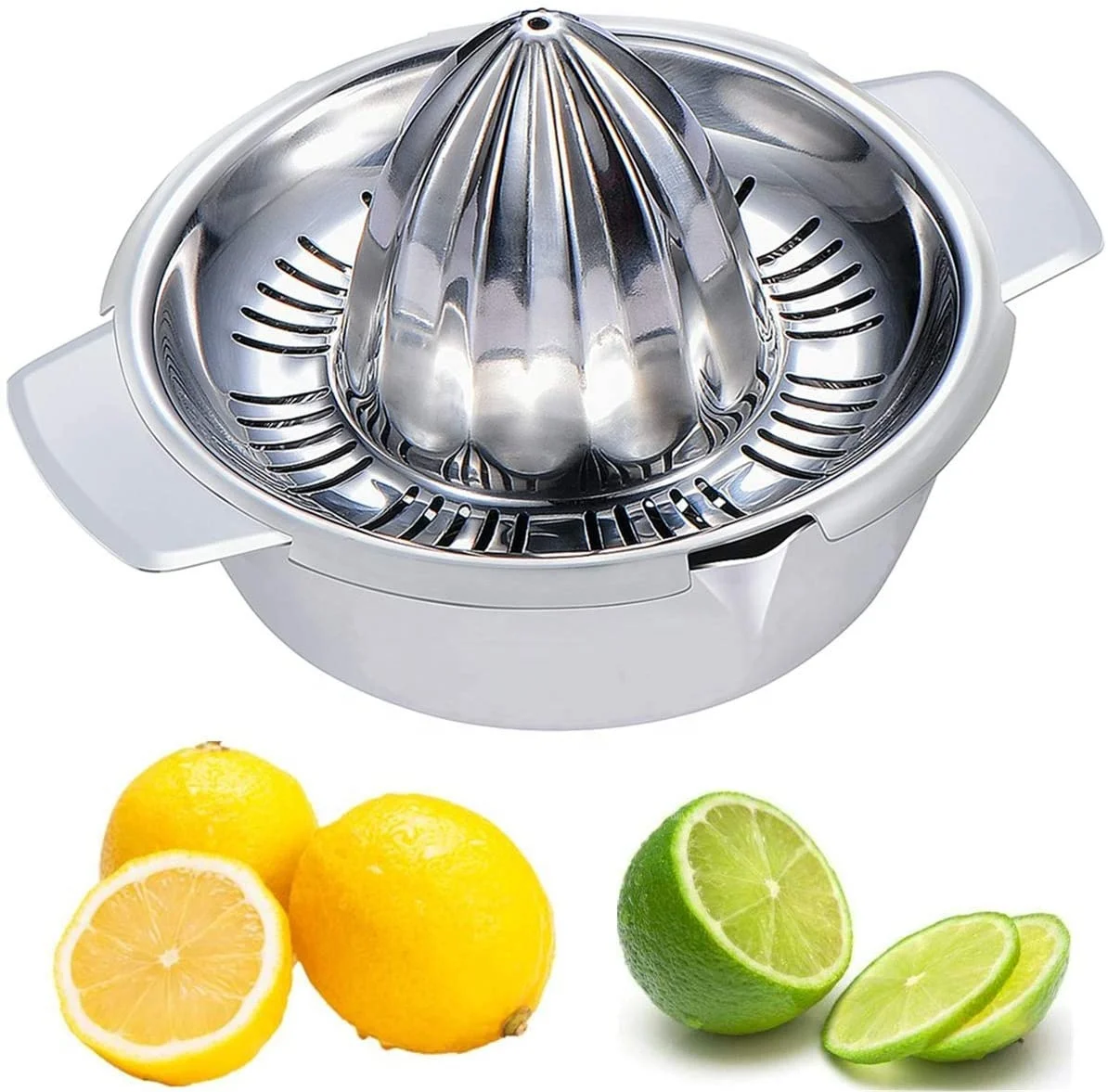 
Stainless Steel Manual Juicer Fruit Lemon Lime Orange Squeezer with Bowl Juicer Strainer 