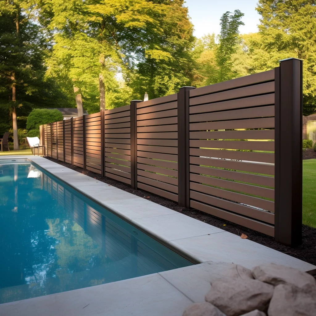 Looking Decorative WPC Fencing with Aluminum Customized Plastic Garden Fence System Waterproof